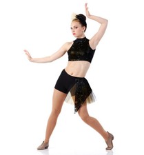 Group Lot of 10 Adult Sizes 6 AS, 3 AXL, 1 2XL Gold  Black Dance Costume NEW 