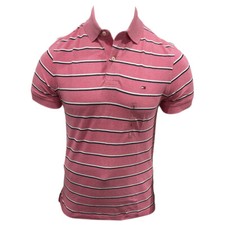 NWT TOMMY HILFIGER AUTHENTIC MEN'S PINK SHORT SLEEVE POLO SHIRT SIZE S