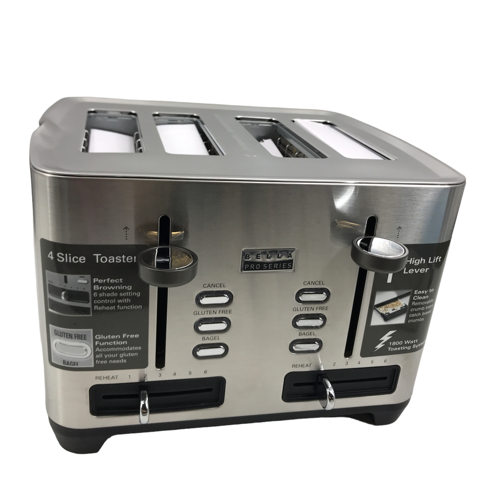 Bella Pro Series 4Slice WideSlot Toaster KT3441 Stainless Steel