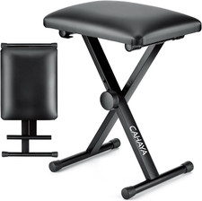 Keyboard Bench X-Style Height Adjustable 16.3-19.6In Padded Cushion Piano Stool