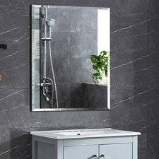 Bathroom Mirror Rectangle Modern Frameless Wall Mounted Glass Vanity Mirror