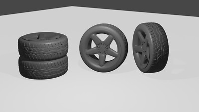 1/18 AC Schnitzer Type II Wheels Tires and Brake Discs for diorama UNPAINTED