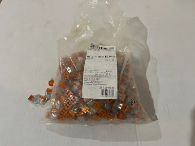 Lot of 200 Wago 4 Pin Push Wire Connector Wall Nut 773-104