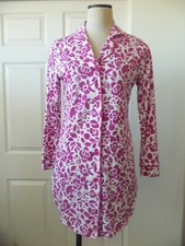 Cosabella HOLIDAY Victorian Pink Floral Cotton Modal Notch Collar Nightshirt - S