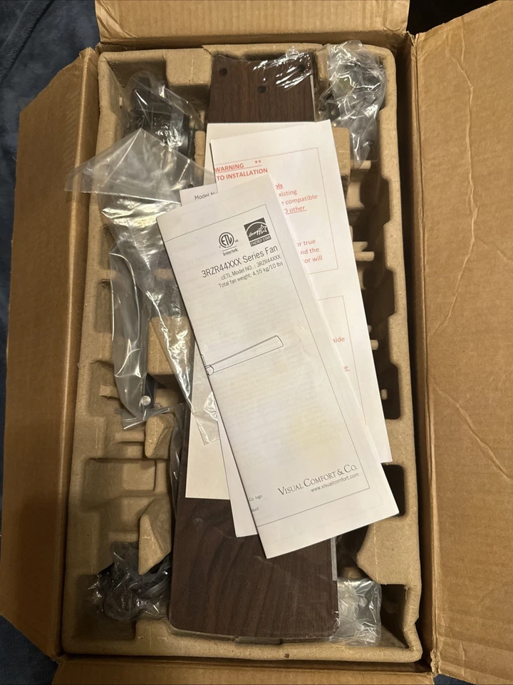 Visual Comfort Rozzen 44in Hugger Ceiling Fan in Midnight Black  3RZR44MBK - Image 4 of 4