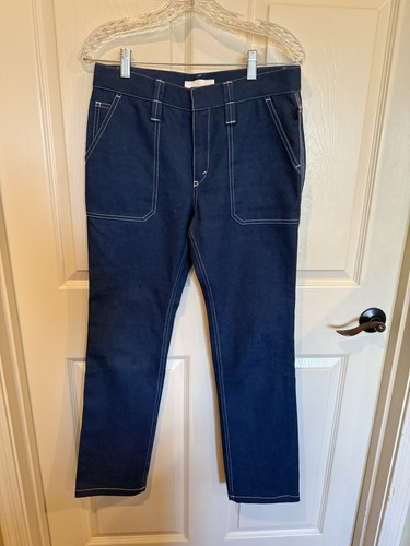 Chloe Contrast Circle Stitch Straight Leg Ultramarine Jeans EU 40 / 8