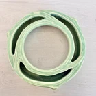 Vintage Green McCoy USA Pansy Floral Ring Vase