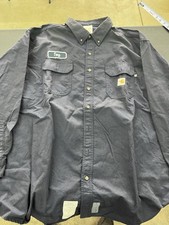 Carhartt FR CAT 2 Flame Resistant Force Work Shirt Navy Men  s 2XL Long Tony