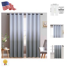 Thermal Insulated Ombre Blackout Curtains - Modern 2 Panel Set, 52x84 In