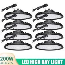 8 Pack 200W UFO Led High Bay Light Commercial Industrial Warehouse Shop Lights
