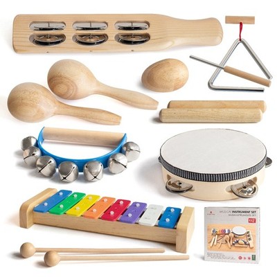 MUSICUBE Musical Instrument Set for Toddler Baby Kid Wooden Percussion Instru...
