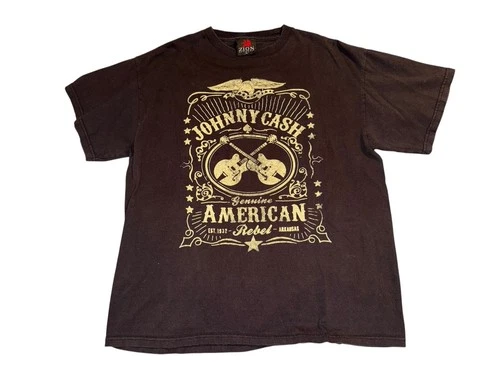 Vintage Y2K Johnny Cash T Shirt ZION Roots Wear Large L Grun Vintage vintage concert t-shirt, vintage, size L, single stitch, B+ condition