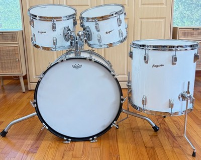 Rogers 4-Piece Drum Kit - 12 , 13  and 16  Toms and 22  Kick, Dyno-Matic Throne