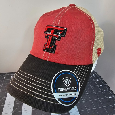 #ad #ad Top Of The World Red Texas Tech University Mesh Back Baseball Cap Snapback Hat $9.03
