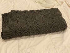 Dark Gray Chunky Chenille Throw Blanket