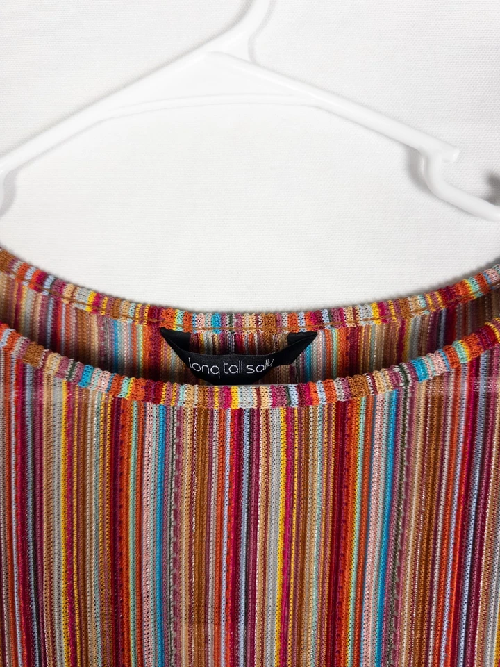 Blusa larga alta Sally para mujer L colorida correa pulóver de gran tamaño nueva con etiquetas Foto 3 de 4