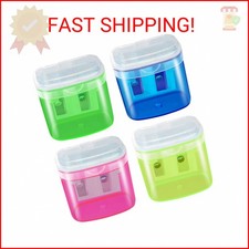 Manual Pencil Sharpeners, 4PCS Colorful AK1980 Compact Dual Holes Sharpener with