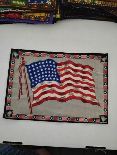 Antique Tobacco Felt Flannel UNITED STATES 48 STAR Flag Premium  From 1909 7x11