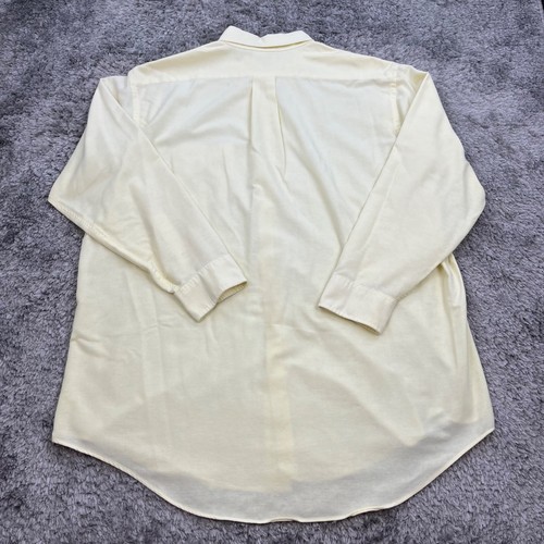 Career Club Hemd Herren 18,5 Tall Gelb Langarm Button Down Vintage Made in USA - Bild 2 von 9