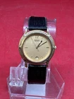 Vintage Seiko Quartz Men’s Gold Tone Leather Analog Date Watch Working