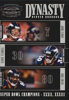 B8281- 2005 Throwback Threads Dynasty #4 Terrell Davis John Elway Rod Smith