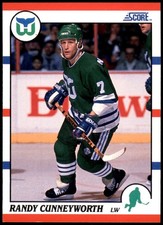 Randy Cunneyworth Hartford Whalers 1990 Score #276 NHL Hockey Card