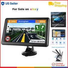 GPS Navigation 9 Inch Touch Screen Car Truck RV Real Voice Direction USA Map