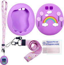 Silicone Case Cover, Lanyard and Screen Protector Film for Tamagotchi Uni Virtua