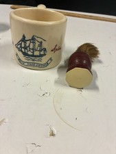 Vintage 1970s Old Spice Shaving Mug With 1 Ever-ready Brushes