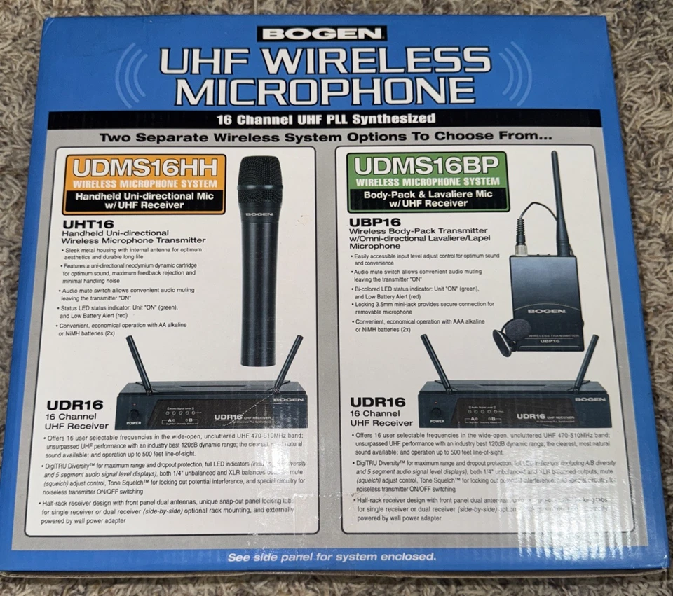 Wireless Microphone--Bogen UDMS16HH -16 Channel UHF system - Image 2 of 3