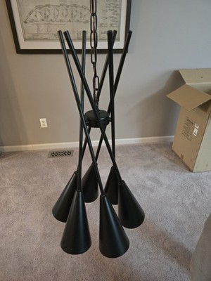 Elegant Lighting Living District Casen 6 Light Black Pendant Ceiling Light