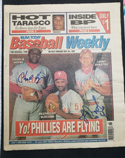SIGNED CHARLIE HAYES - LENNY DYKSTRA - PHILLIES - BASEBALL WEEKLY - MAY 30, 1995