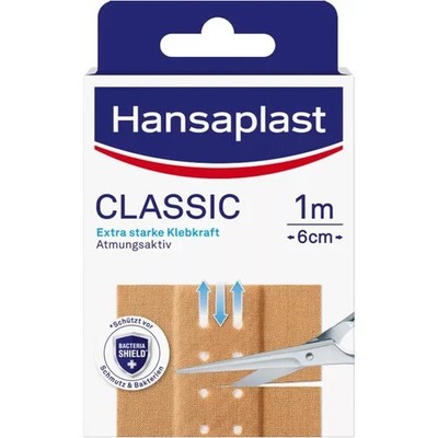 Hansaplast Classic plasters (1 mx 6 cm), cuttable wound plasters with extra s