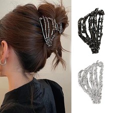 2Pcs Halloween Skeleton Hand Hair Clips For Women Halloween Hair Claw Clip Bl...