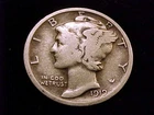 1919-P Mercury Dime, Good to Very Good  Grade