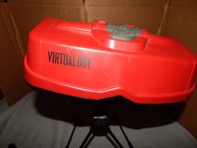Vintage Nintendo Virtual Boy With Controller Mario Tennis Stand Parts Estate