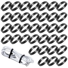 100 PCS Silicone Rubber Bands, 1"/25mm Diameter Black Small black