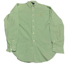 Vintage Polo Ralph Lauren Men's Classic Green Button Down Plaid Shirt Medium