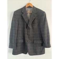 Brooks Brothers Men 42 Lambswool Herringbone Blazer Sport Coat USA Made Preppy