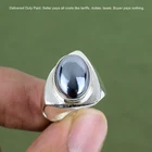 Sterling Silver Natural Shungite Birthday Statement Sister Ethnic Ring Jewelry