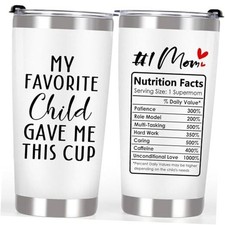 Gifts for Mom Tumbler for Women - Mothers Day Mom Gifts Mom Nutrition Facts