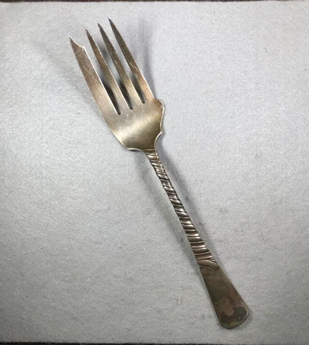 Antique?  Gorham Sterling Silver Serving Fork-Rare Twist Pattern