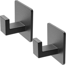 Adhesive Hooks Towel Hooks - 2 Pack Aluminum Wall Hooks Towel Hanger Shower Hook