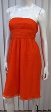 J CREW 100% SILK Strapless DRESS SIZE 0 ORANGE Empire Waist
