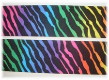 5 YARD SALE - 2 1/4 GROOVY RAINBOW ZEBRA TYE DYE GROSGRAIN RIBBON