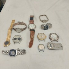Lote de 11 relojes pulsera marcas mixtas piezas no probadas reparación Xanadu Helbros