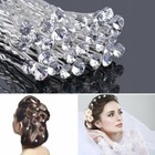 20pcs U Hair Clip Pins Bridal Wedding Crystal Diamond Rhinestone Charm Headdress
