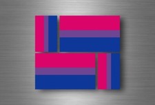 4x sticker flag car motorcycle bumper vinyl adhesive bi pride rainbow pride