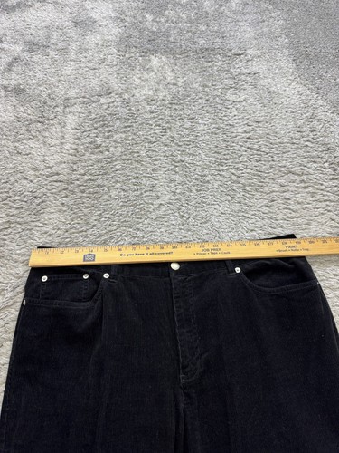 Chaps Pants Womens 16 38x30 Black Corduroy Baggy Chino Vtg 90s Y2K Whimsigoth - Picture 7 of 9