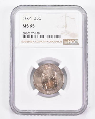 MS65 1964 Washington Quarter - Graded NGC Toned! *8826